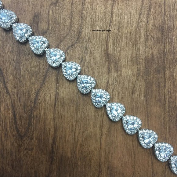 6.50 Ct 4mm Heart Shape Diamond Bracelet Best Gift - Picture 1 of 4